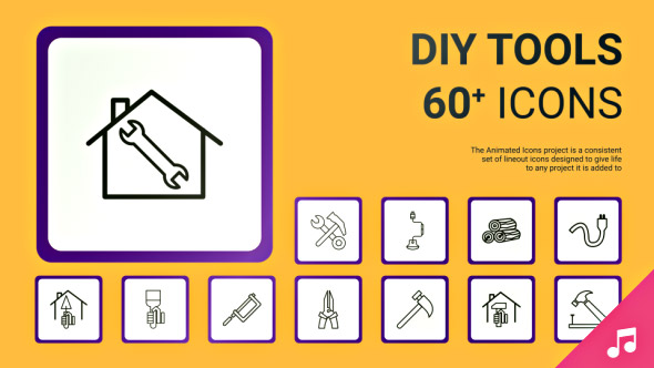 DIY Tools Icons and Elements