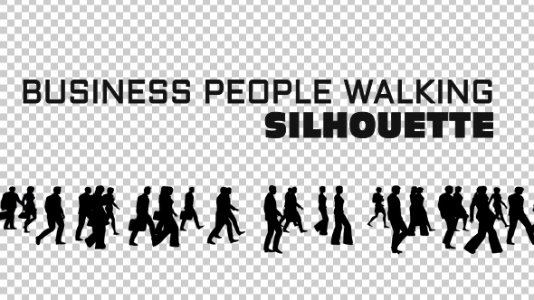 Business People Silhouettes Walking alt