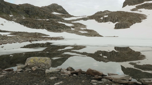 Mirror Lake in the Norwegian Mountains