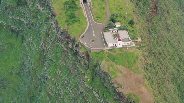 Aerial View of Ponta Do Pargo Lighthouse