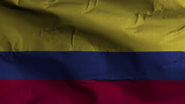 Colombia Flag Textured Waving Background 4K