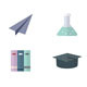Education Icons, School Icons and Science Icons Set Of Vector Illustration Style Colorful Flat Icons - GraphicRiver Item for Sale