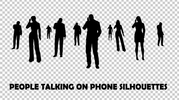 People Talking On Phone Silhouettes alt
