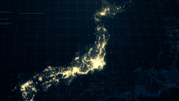 Japan Map at Night HD alt