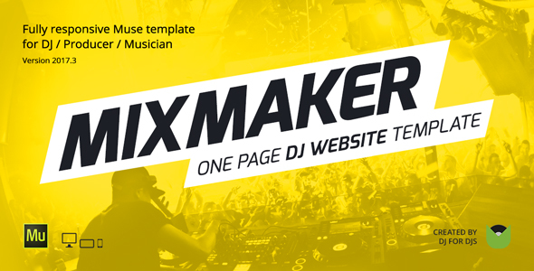 MixMaker - szablon strony internetowej DJ / producenta / zespołu muzycznego Responsive Muse
