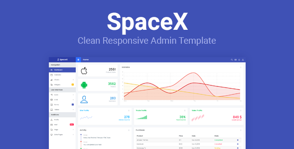 SpaceX - Bootstrap Admin Template