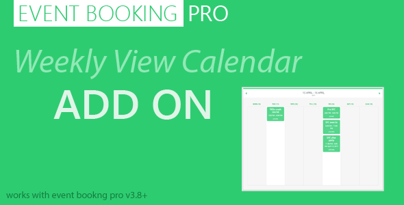 Event Booking Pro: Weekly View Calendar