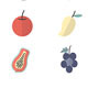 Fruit, Healthy Food Set Of Nature Icon Style Colorful Flat Icons - GraphicRiver Item for Sale
