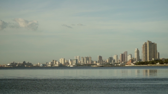 City with Skyscrapers and Buildings. Philippines, Manila, Makati.