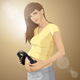 Pregnant Woman with Headphones - GraphicRiver Item for Sale
