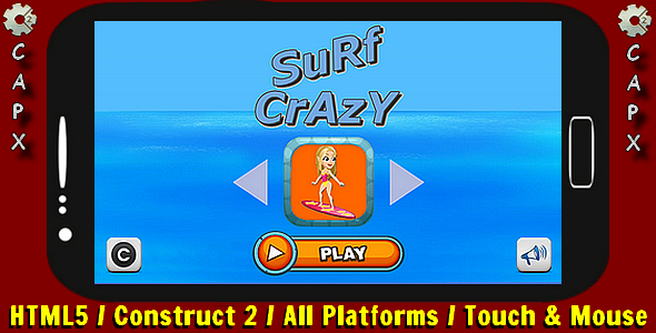 Surf Crazy | Gra HTML5 - Construct 2 CAPX