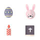 Happy Easter and Egg Icons Flat Color - GraphicRiver Item for Sale