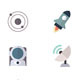 Planets In Space and Universe Galaxy Icons - GraphicRiver Item for Sale