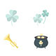 St Patricks Day Icons Flat Color - GraphicRiver Item for Sale