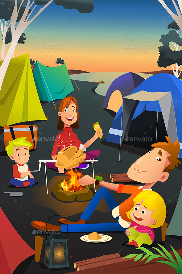 Family Camping Outdoors