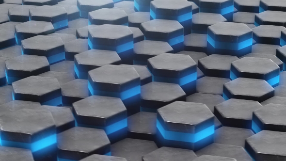 DJ Looped Background with Animated Neon Hexagon alt