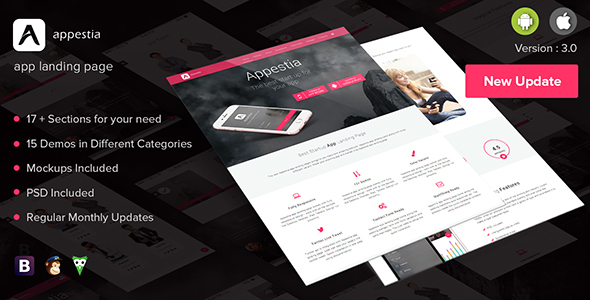 Appestia - App Landing Page