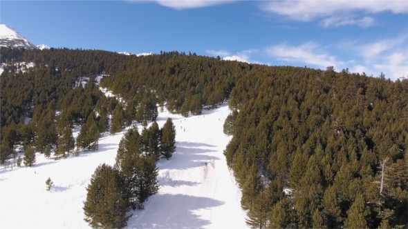 Ski Slope Aerial View