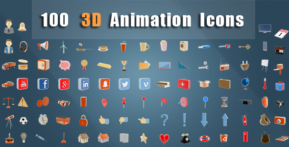100 Animated 3D Icons