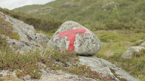 Marker on the Trekking in the Mountains