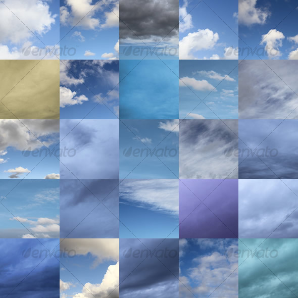 Set of 25 Clouds