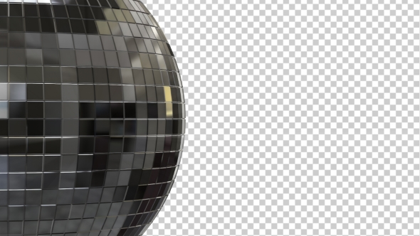 Side View of a Silver Disco Ball alt