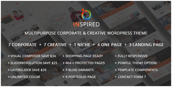 Inspired – Multipurpose Corporate and Creative Bootstrap WordPress Theme