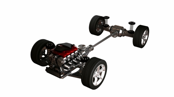 Car Chassis with Engine alt