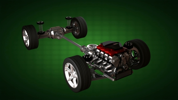 Car Chassis with Engine alt