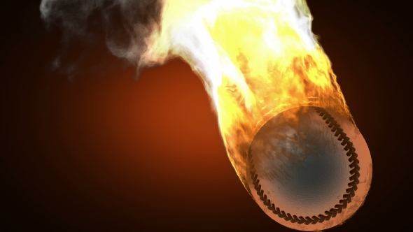 Burning Baseball Ball