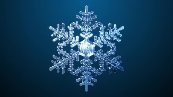 Spinning Snowflake On Blue Background alt