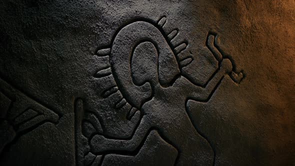 Ancient Astronaut Cave Rock Carving