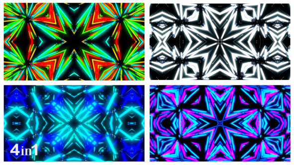 Light Neon Flashing Kaleidoscope (4-Pack) alt