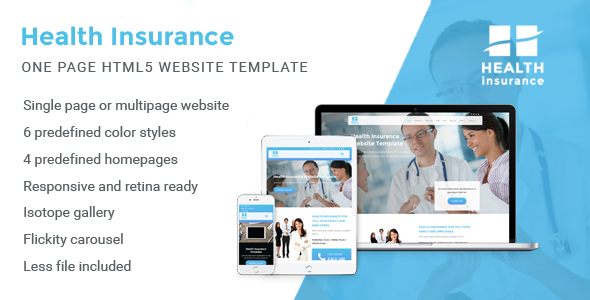 Health Insurance - One Page Website Template