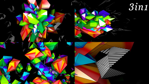 Color 3D Mapping - VJ Loop Pack (3in1)