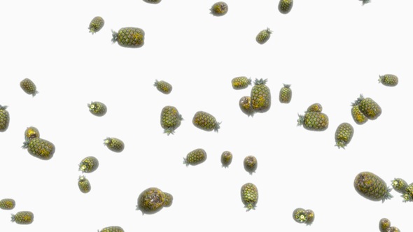 Infinite Rain of Pineapple on White alt