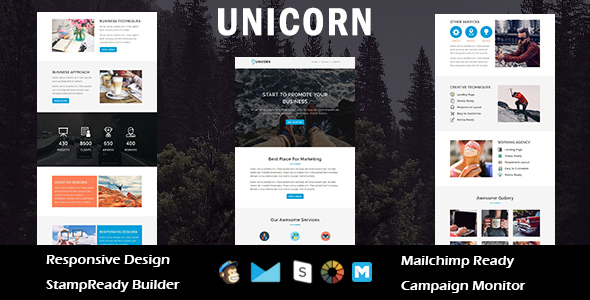 UNICORN - Multipurpose Responsive Email Template + Stampready Builder