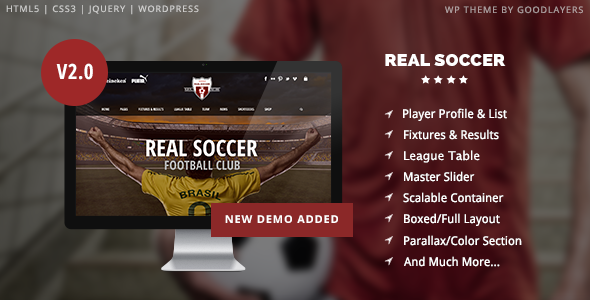 Real Soccer - WordPress dla klubów sportowych