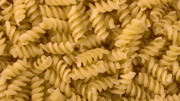 Uncooked Italian Macaroni Pasta Rotating