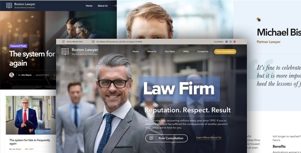 Abogado - Bufete de abogados y tema de WordPress para abogados legales