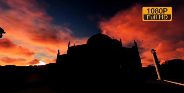 Sunset Sky and Taj Mahal