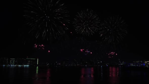 Fireworks Lighting Up the Sky As Part of 50Th Golden Jubilee UAE National Day Celebrations in Yas