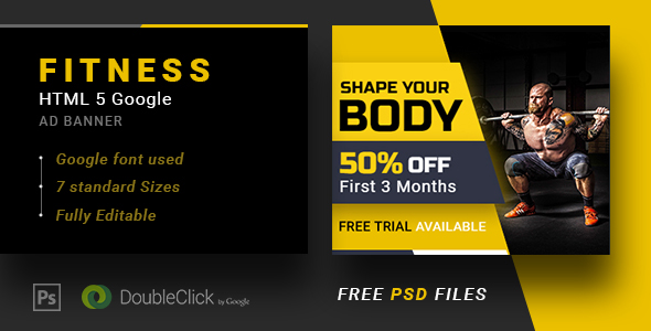 Fitness Html5 Ad Templates From Codecanyon