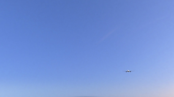 Twin Engine Commercial Airplane Arriving To Ankara Airport