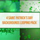 4 Saint Patrick's Day Backgrounds Looping Pack - VideoHive Item for Sale