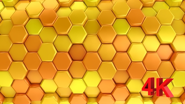 Animated Orange Honeycombs