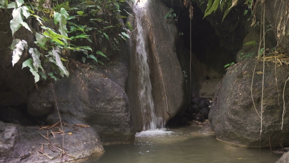 Beautiful Tropical Waterfall. Philippines Cebu Island.