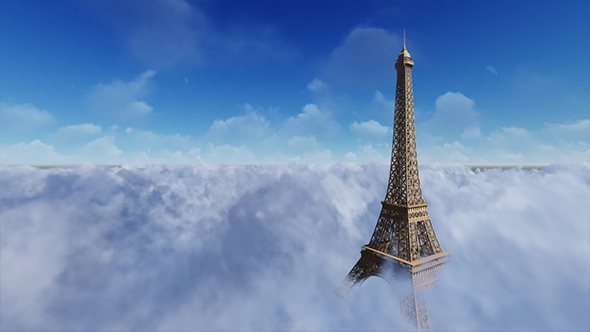 Eiffel Tower Above Clouds alt