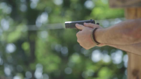 Close-up Shot of a Pistol