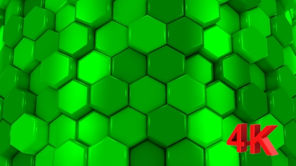 Animated Green Honeycombs